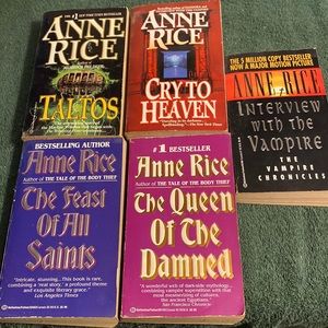 Five paperback novels by Anne Rice